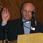Canon Alan Abernethy speaking at the Belfast event.