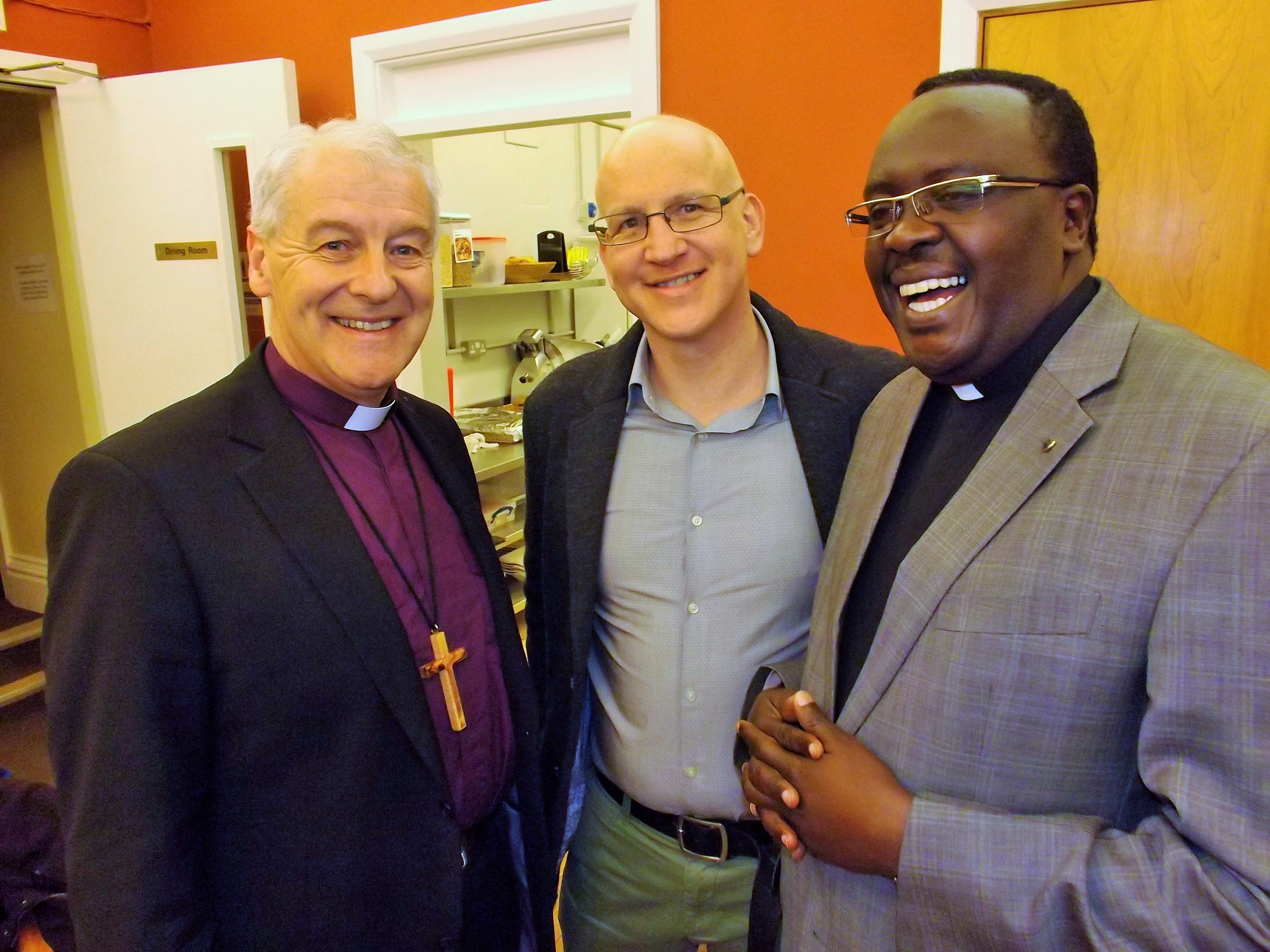 Archbishop of Dublin, Michael Jackson, CITI student, Graham Jones  & Provost Sammy Wainaina (All Saints' Cathedral, Nairobi)